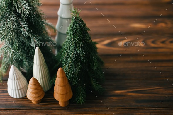 Rustic Wooden Christmas Trees: Festive Holiday and Christmas Tree