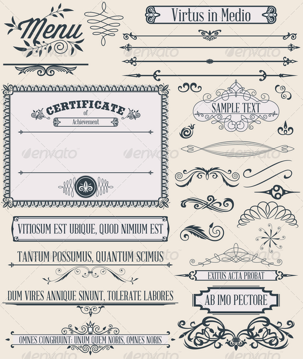 Calligraphic Design Elements - Decorative Symbols Decorative