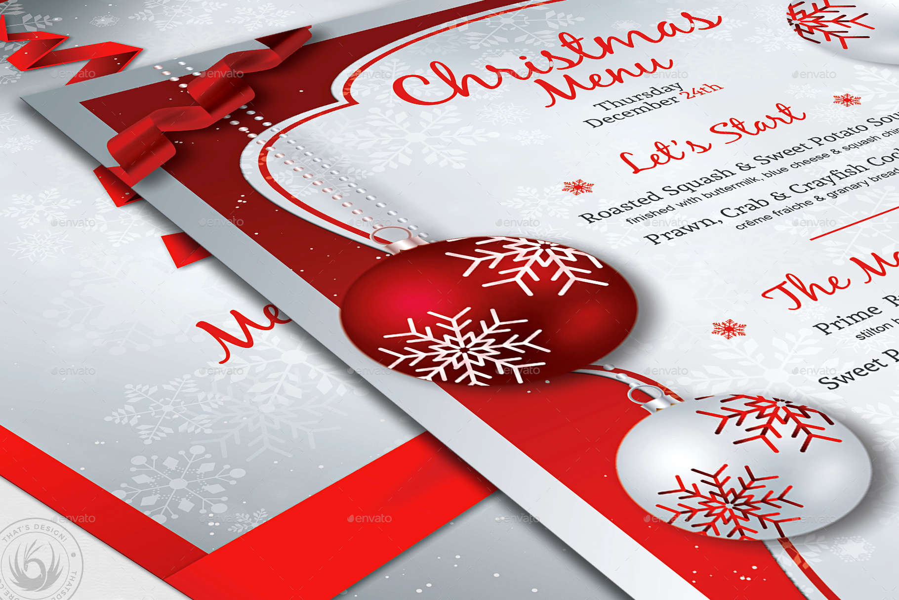 Christmas Menu Template V4, Print Templates | GraphicRiver