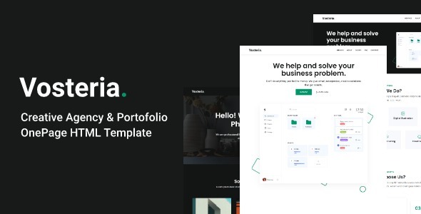 Marvelous Vosteria - Creative Agency & Portofolio OnePage HTML Template