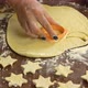 Making Biscuits. Close shot female's hand making cake with half moon shape.  - VideoHive Item for Sale