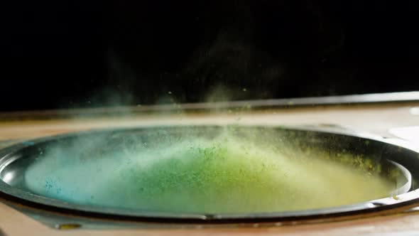 Acoustic Sound System with Yellow and Blue Paint Powder alt