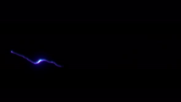 Electric Plasma energy Discharge Lightning Bolts on Black Background.