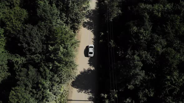 View from the air on the movement car. alt