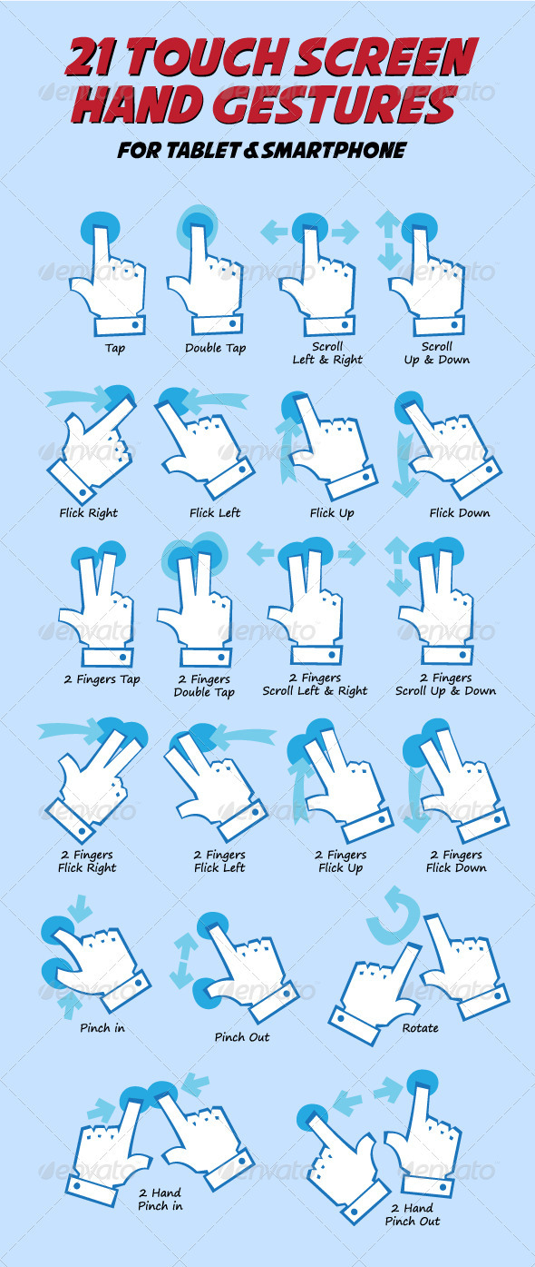 Touch Hand Gesture Pack - Conceptual Vectors