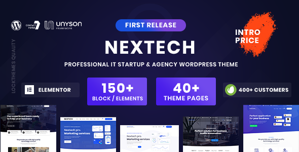 Nextech - IT Startup WordPress theme