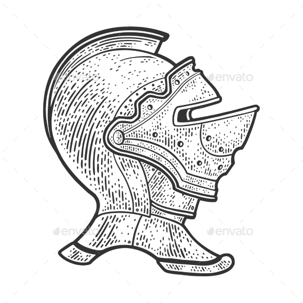 medieval helmet drawing