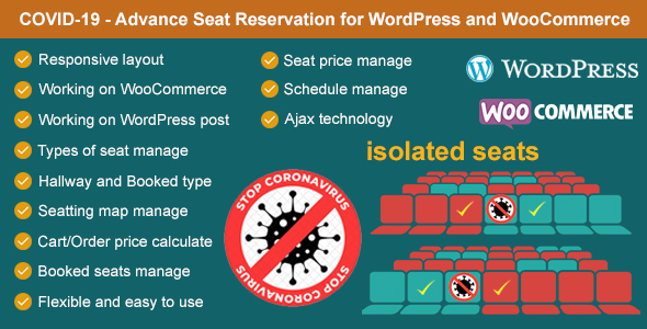 Covid-19 – Seat Reservation Management for WordPress and WooCommerce