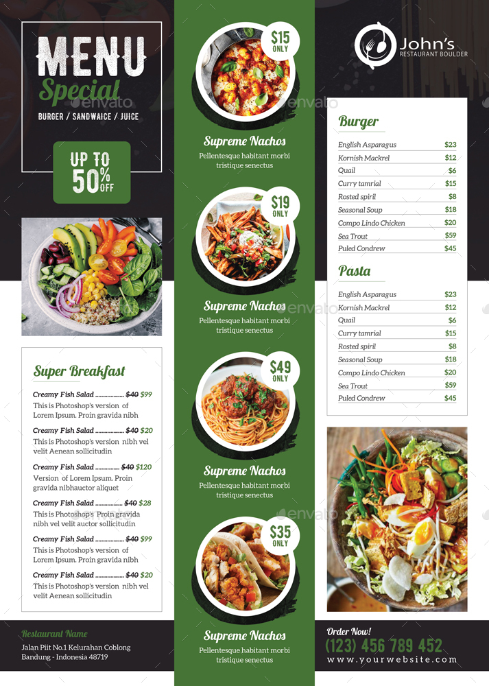 Menu Design, Print Templates | GraphicRiver