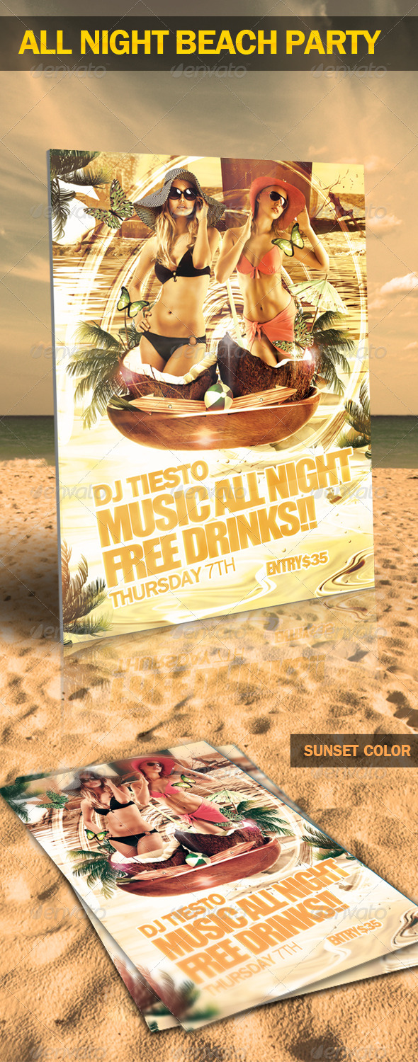 All Night Beach Party - Clubs & Parties Events