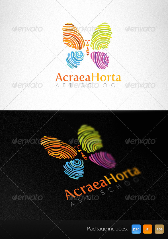 Art School Handmade Creative Logo Template - Animals Logo Templates