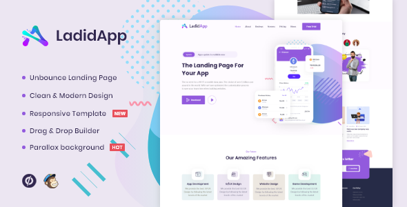 LadidApp - App Unbounce Landing Page Template