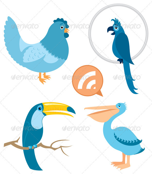 Blue Birds Part 1 - Decorative Symbols Decorative