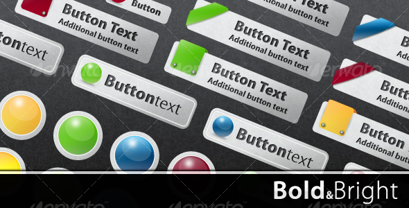Bold & Bright Web Buttons - Buttons Web Elements