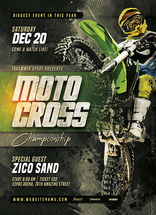 Motocross Championship Flyer, Print Templates | GraphicRiver