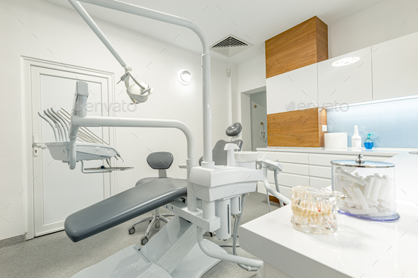 Medical equipment and stomatology concep. Dental clinic office with chair