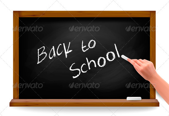 Back to school. Hand writing on a blackboard. - Concepts Business