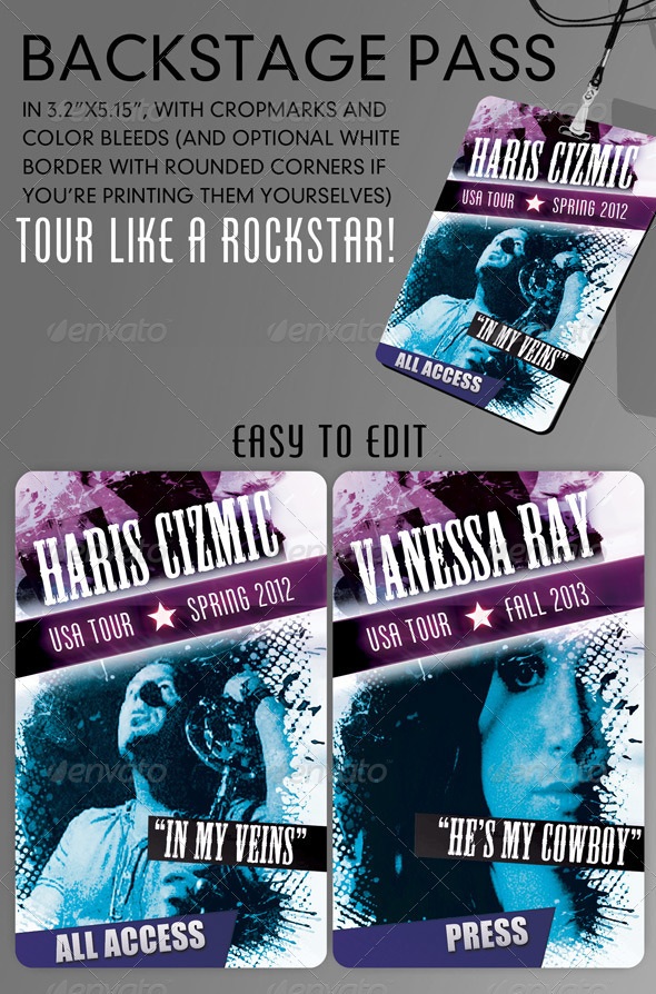 Cool backstage pass template version 2.0 by scarab13 GraphicRiver