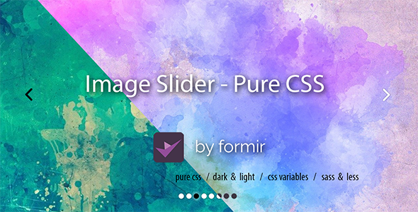 Image Slider - Pure CSS carousel with dark mode & fullscreen / less / sass