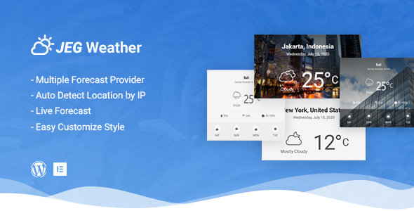 Jeg Weather Forecast WordPress Plugin – Add Ons for Elementor and WPBakery Page Builder