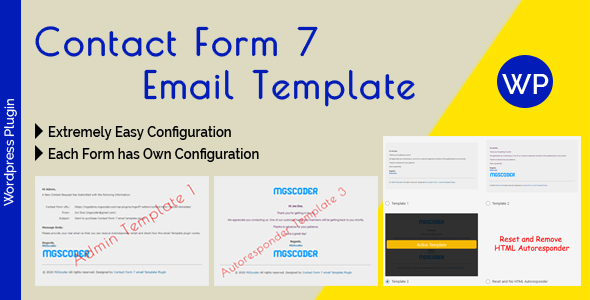 Contact Form 7 Email Template - email Template Configuration for Admin and Autoresponder