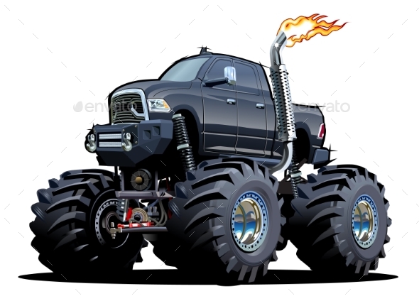 Monster Pickup Truck Cartoon