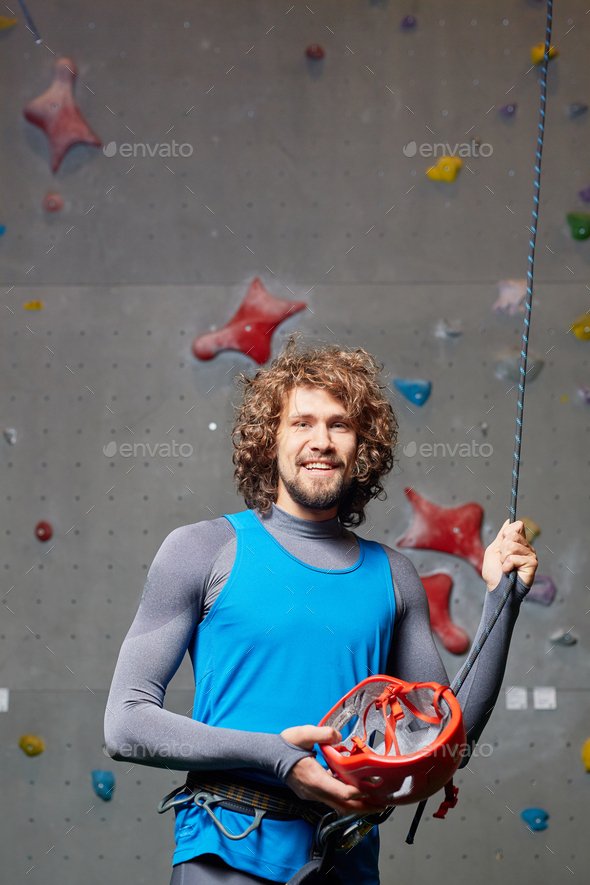Climber with helmet - Stock Photo - Images