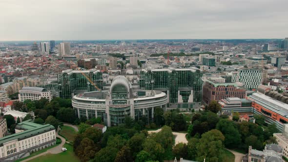 Aerial Panorama of Brussels Skyline