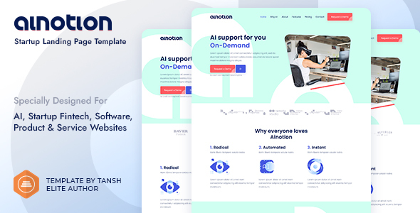 [DOWNLOAD]Ainotion Startup Landing Page Template