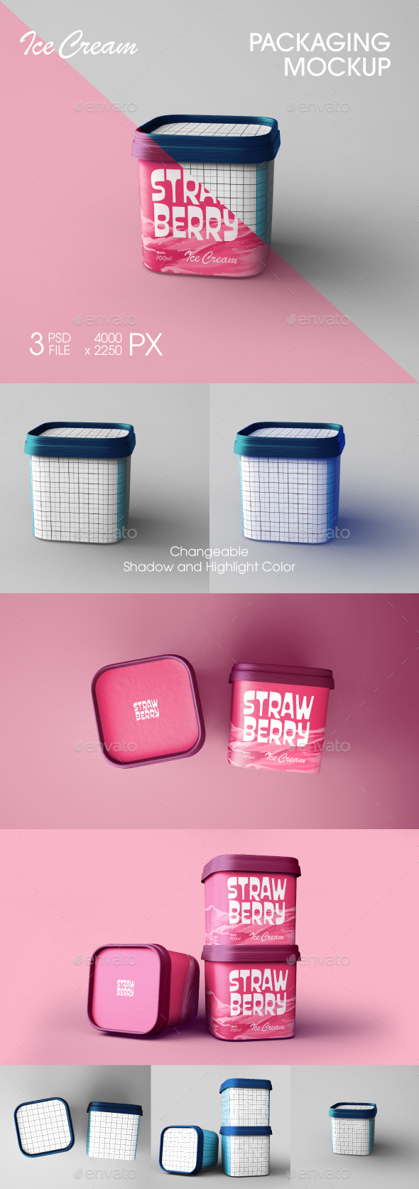 Download Ice Cream Packaging Cube Mockup By Astoadip Graphicriver