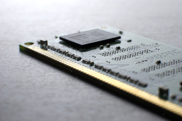 Close up memory board with SMD chip