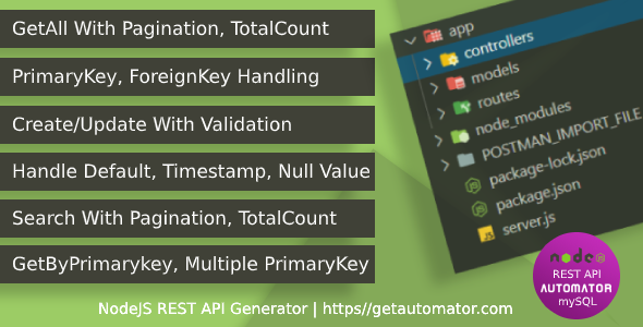 Easy REST API Generator - NodeJS REST API Generator With JWT Token