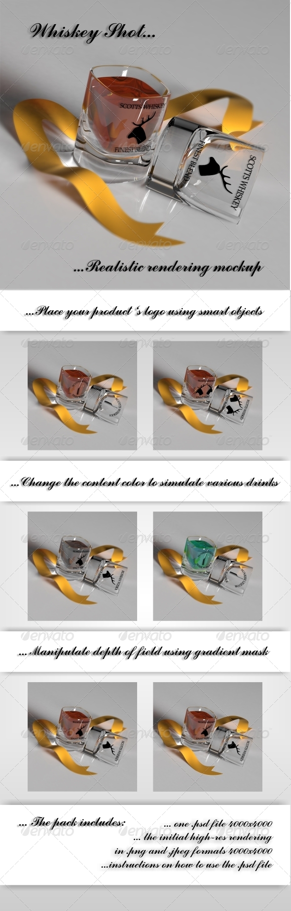 Spirit Shot Rendering - Food and Drink Packaging