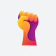 Hand Struggle Gradient Colorful  Logo Template