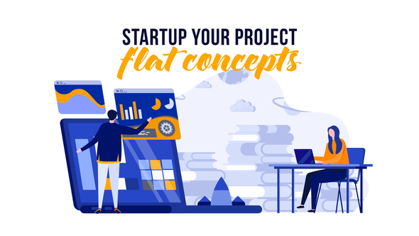 Startup your project - Flat Concept