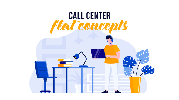 Call center - Flat Concept