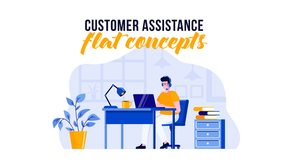 Customer assistance - Flat Concept