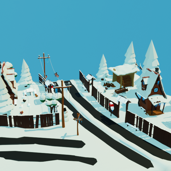 low-poly snow location - 3Docean 29531669