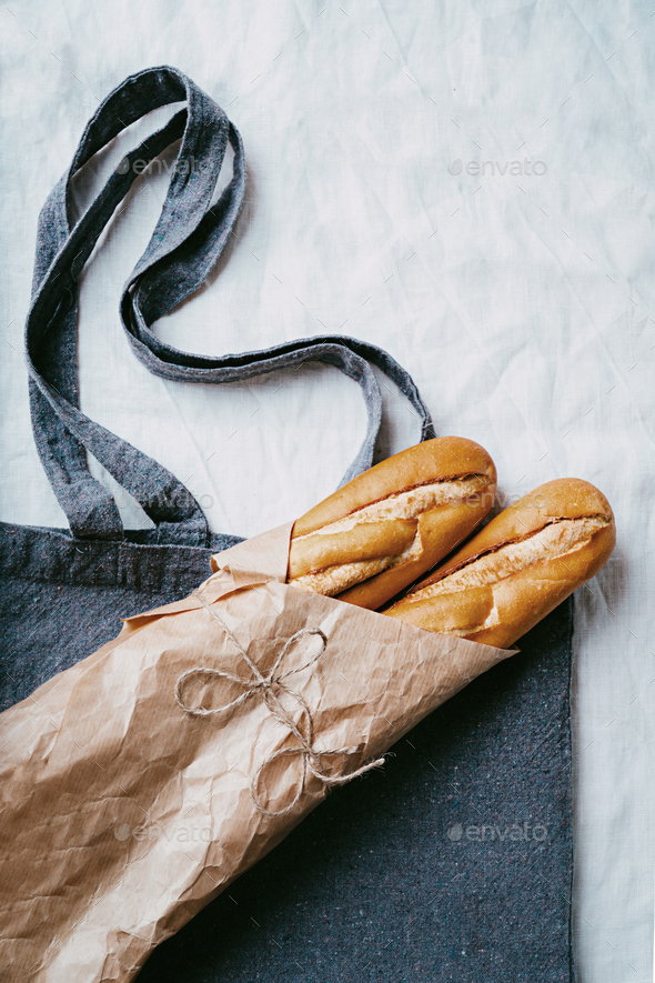 Traditional french bread baguette