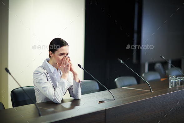 Unhappy delegate - Stock Photo - Images