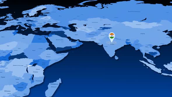 India Location Tracking Animation On Earth Map alt