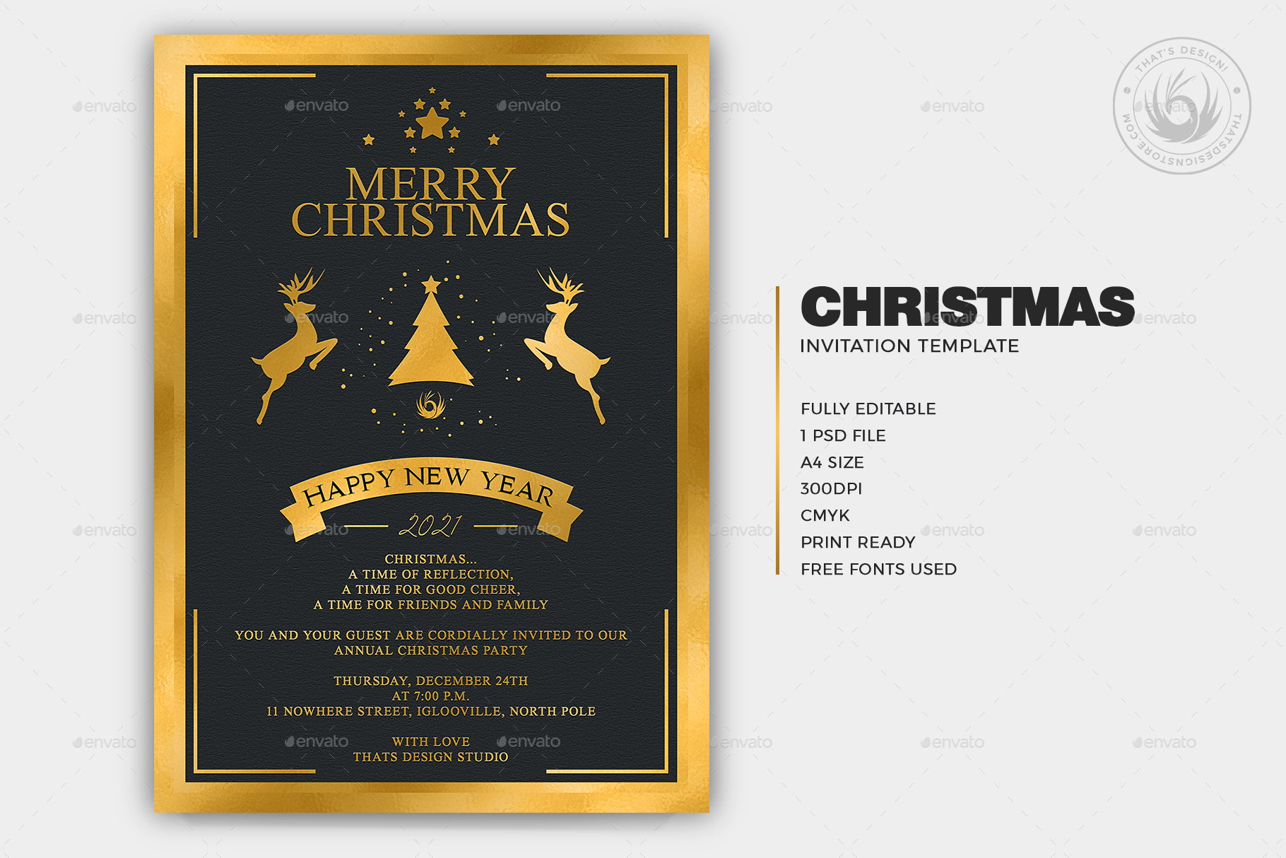 Christmas Invitation Template V3 by lou606 | GraphicRiver