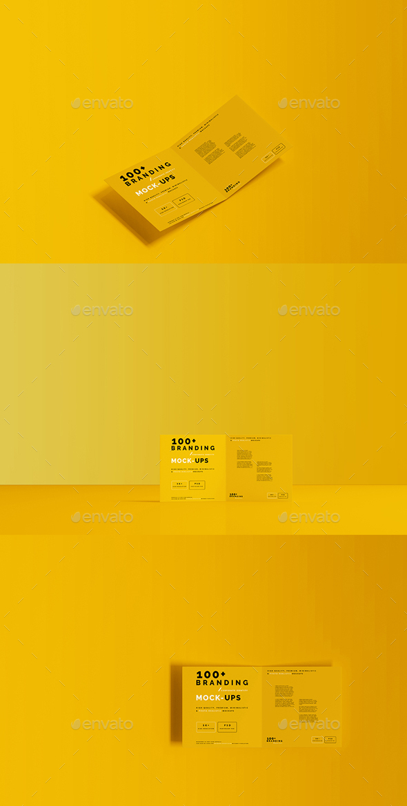 Square Bi-Fold Brochure Mockup