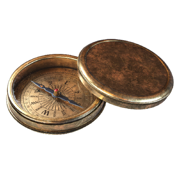 Antique Vintage Brass Compass. 3d Rendering ilustração do Stock