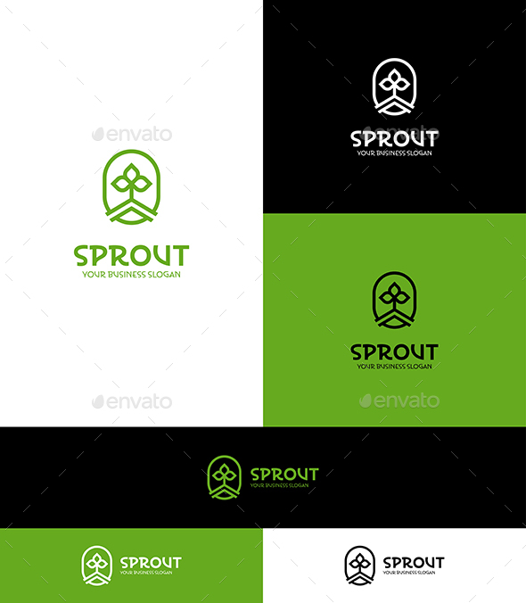 Sprout Logo Green Eco Nature Symbol