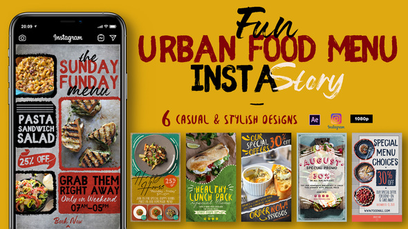 Fun Urban Food Menu Instagram Stories