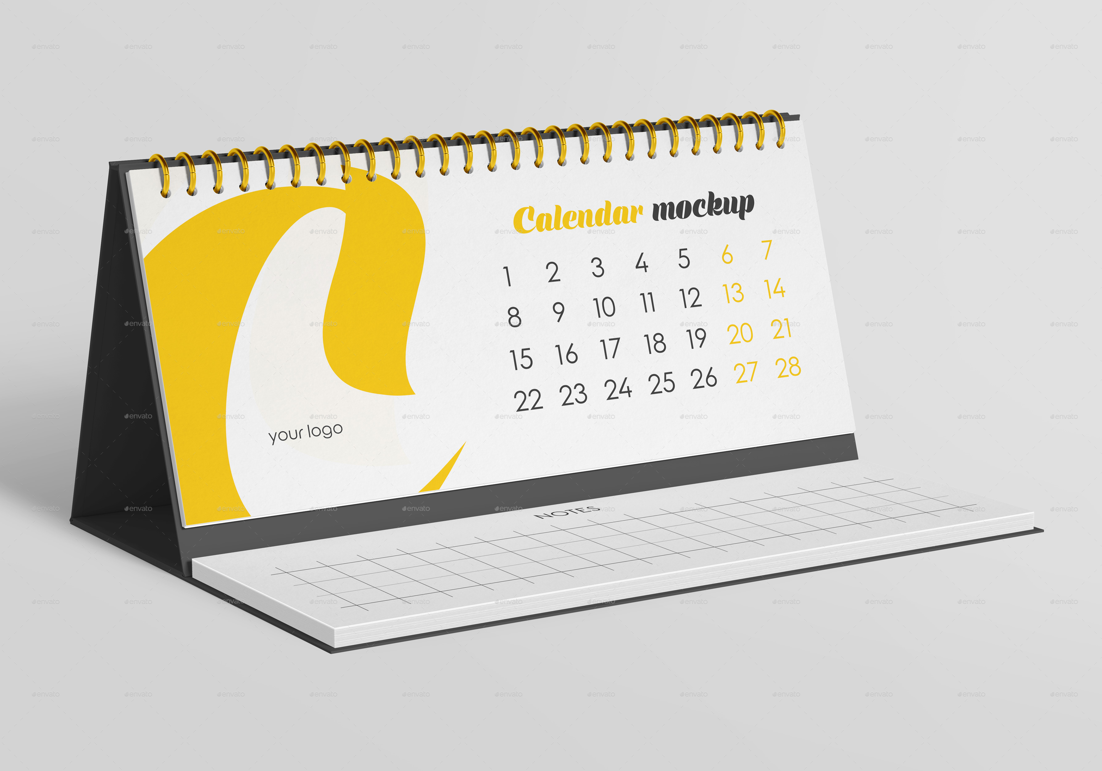 Desk Calendar v07 Mockup Set, Graphics | GraphicRiver