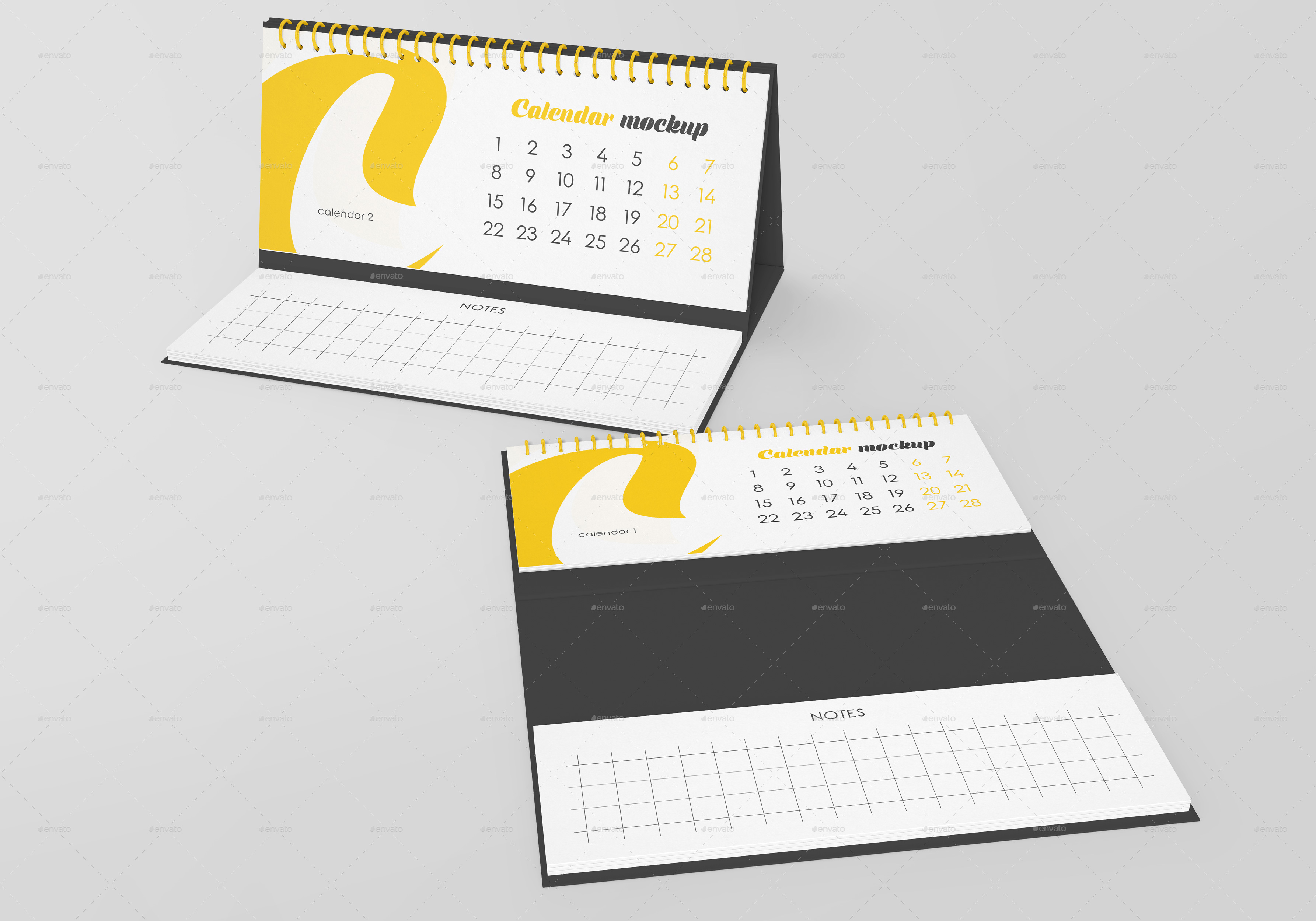 Desk Calendar v07 Mockup Set, Graphics | GraphicRiver