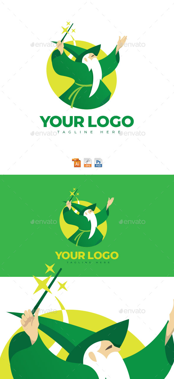 Wizard old man Logo, Logo Templates | GraphicRiver