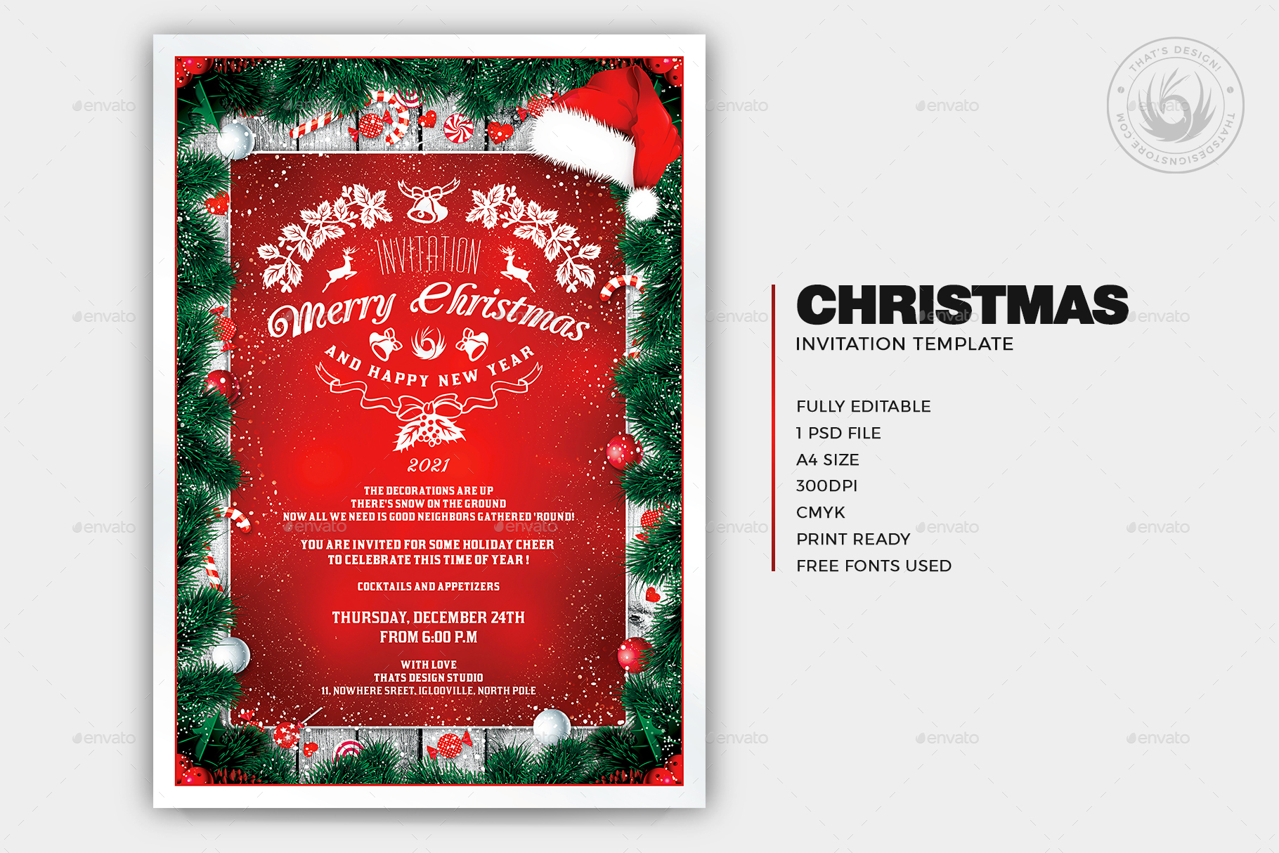 Christmas Invitation Template V6 by lou606 | GraphicRiver